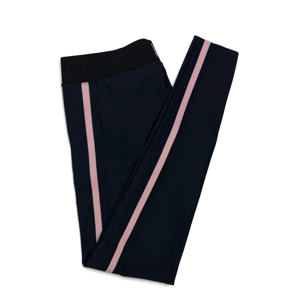 Ultracor Ultra High Leggings Women's M Navy Pink Racer Stripe Perforated NWOT